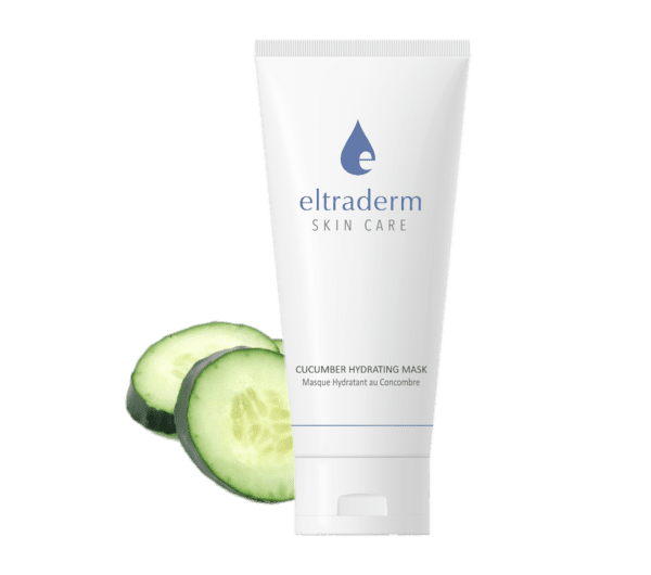 Cucumber Hydrating Mask with cucumber on the background