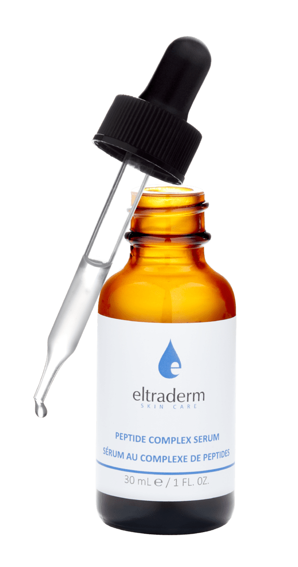 a dropper and a bottle of Peptide Complex Serum